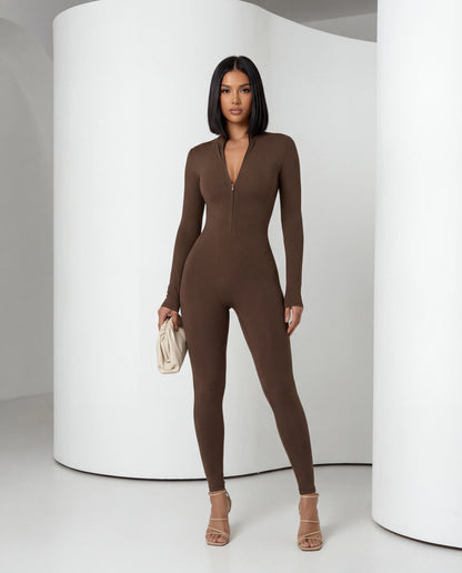 "Alpine Chic" Zip-Front Thermal Jumpsuit