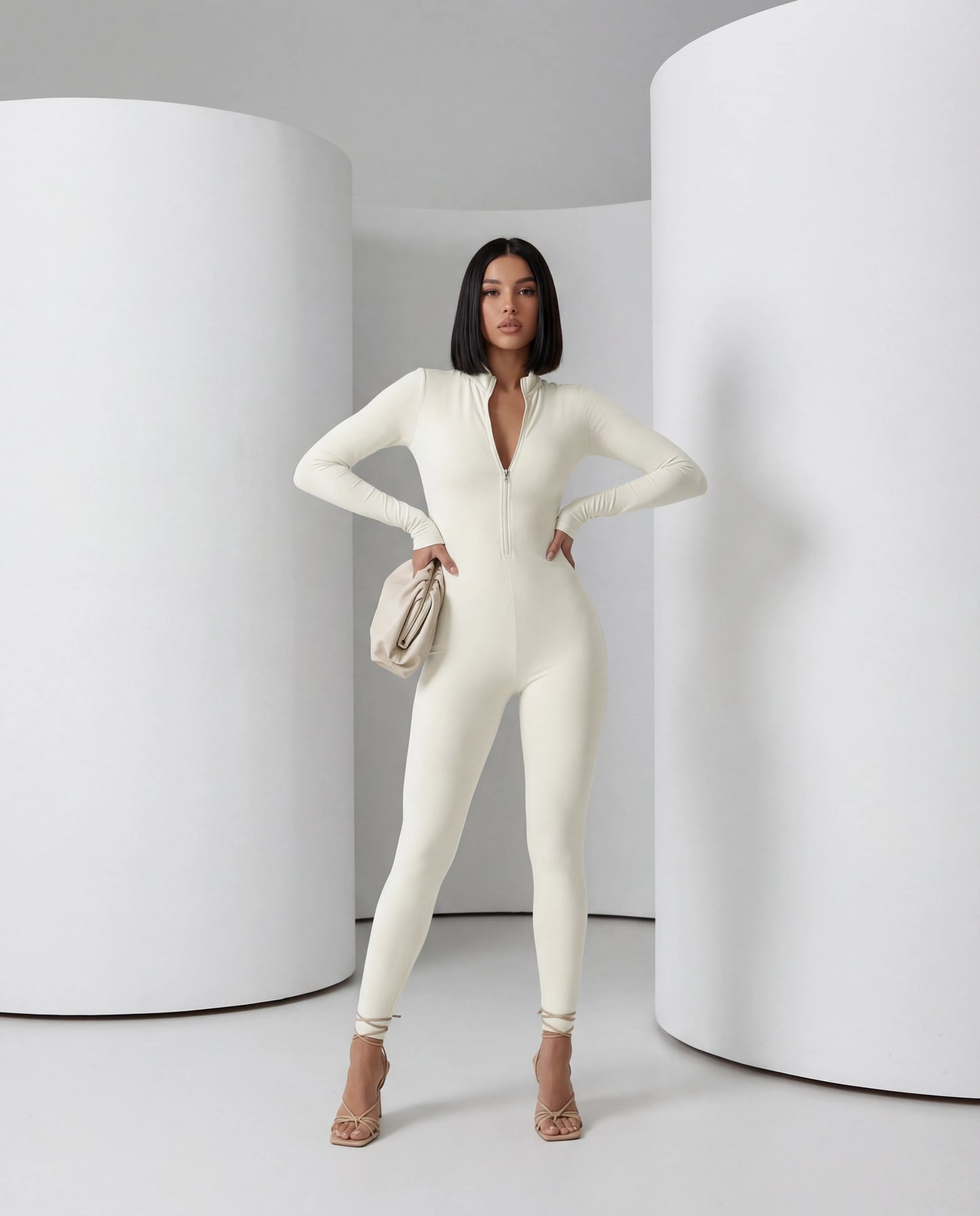 "Alpine Chic" Zip-Front Thermal Jumpsuit