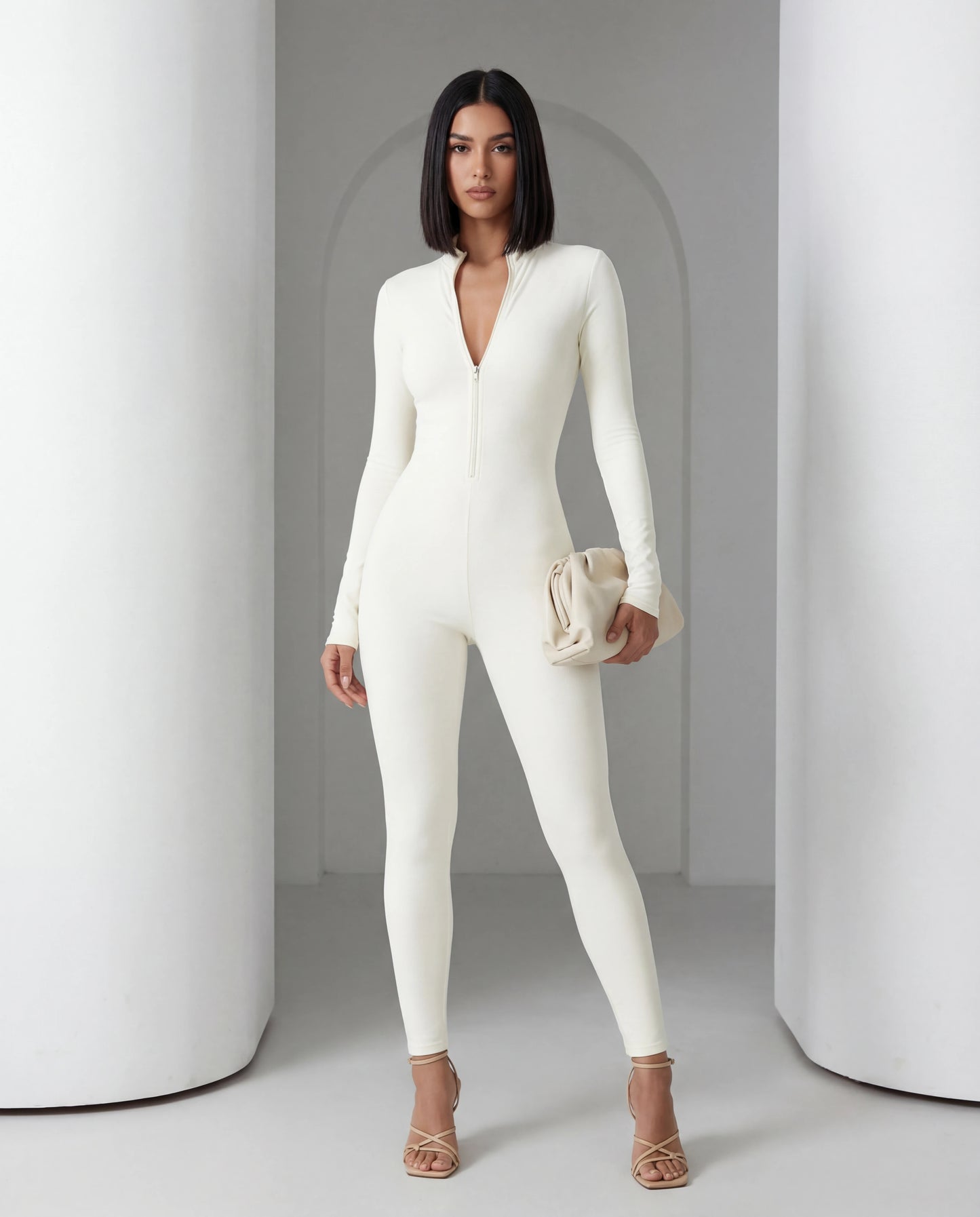 "Alpine Chic" Zip-Front Thermal Jumpsuit