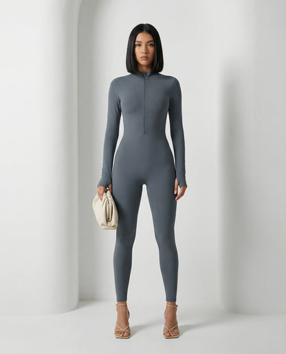 "Alpine Chic" Zip-Front Thermal Jumpsuit
