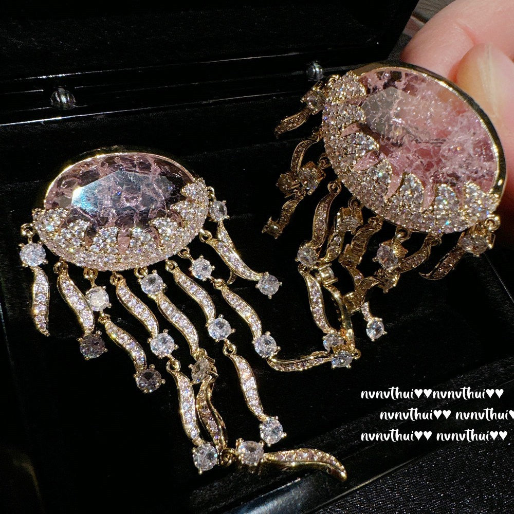 Luminous Drifter Deep Sea Jellyfish Dangle Earrings