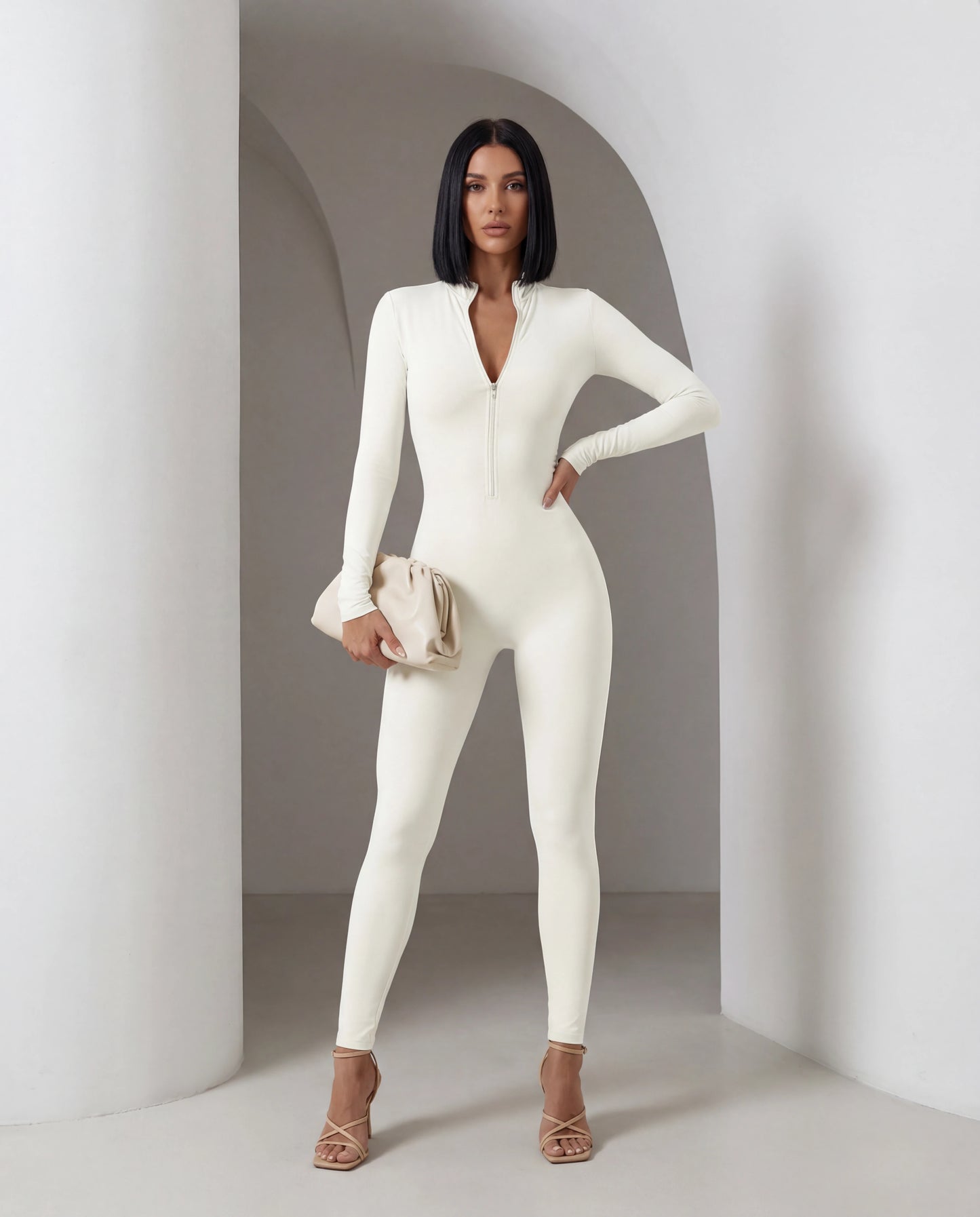 "Alpine Chic" Zip-Front Thermal Jumpsuit