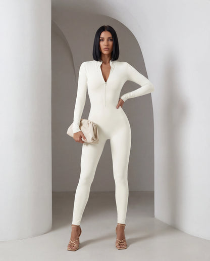 "Alpine Chic" Zip-Front Thermal Jumpsuit
