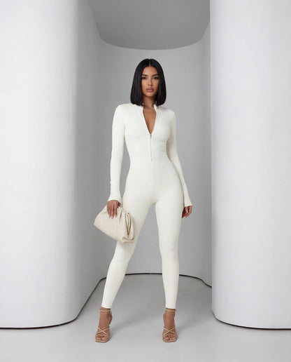 "Alpine Chic" Zip-Front Thermal Jumpsuit