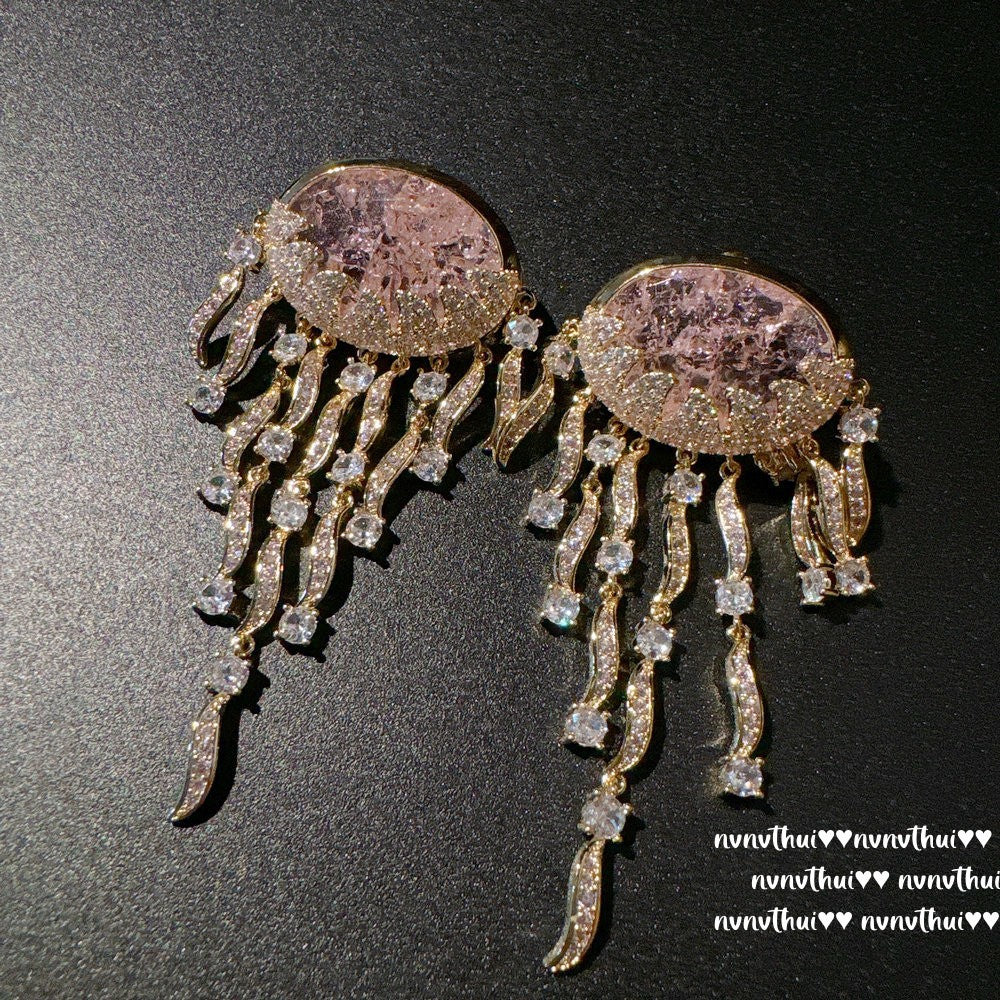 Luminous Drifter Deep Sea Jellyfish Dangle Earrings