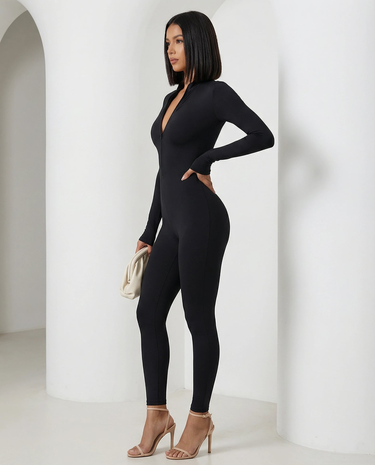 "Alpine Chic" Zip-Front Thermal Jumpsuit