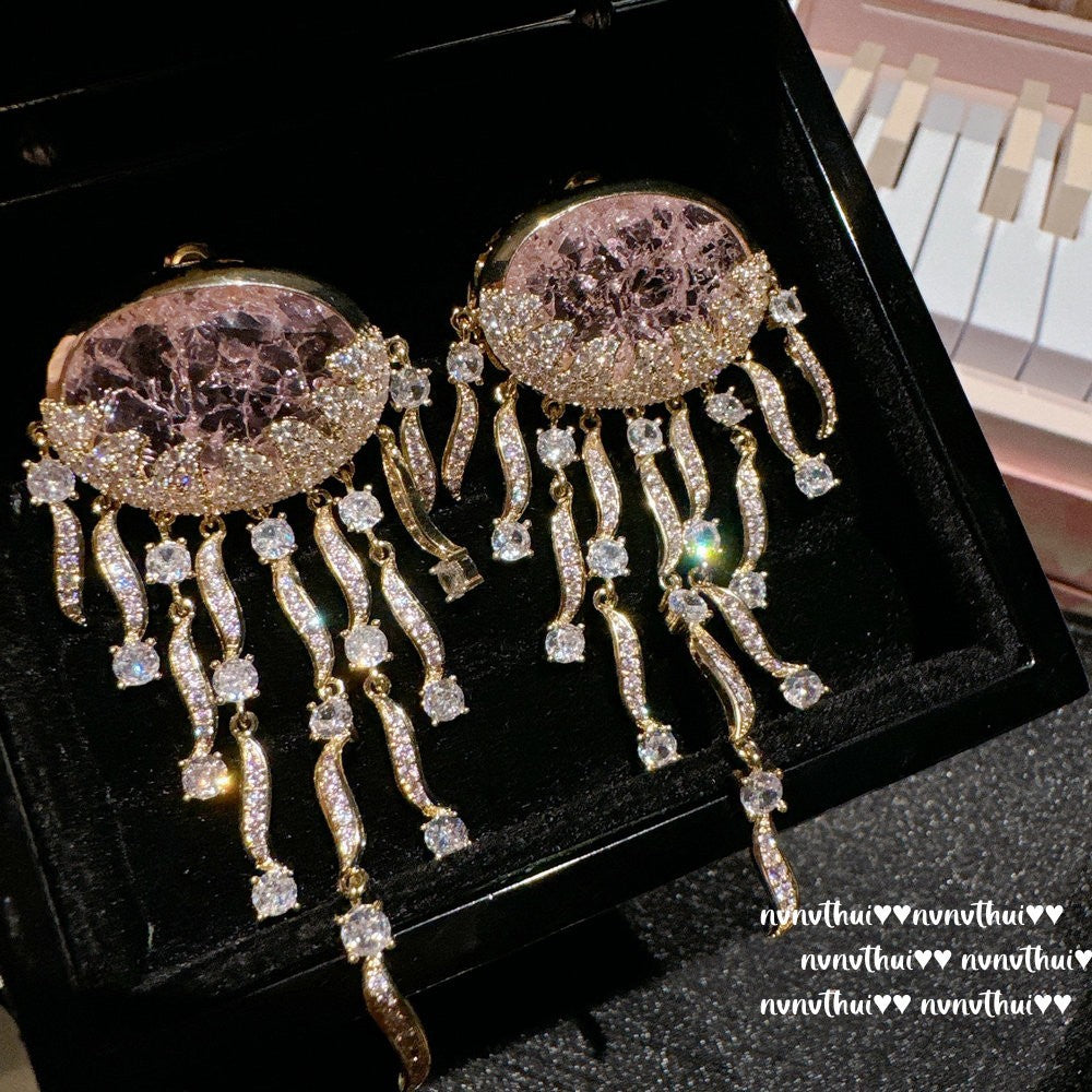 Luminous Drifter Deep Sea Jellyfish Dangle Earrings