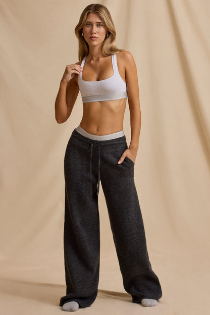Ribbed Knit Cropped Jumper & Wide-Leg Trouser Set