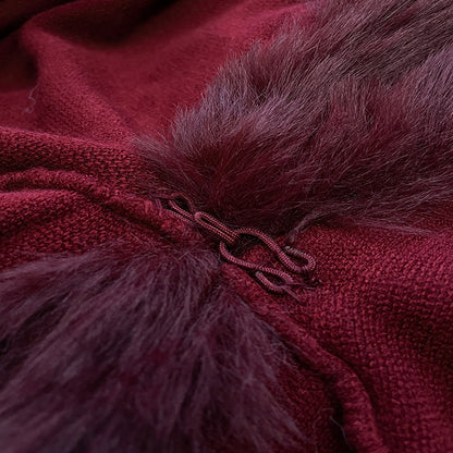 Graceful Knit Faux Fur Cape