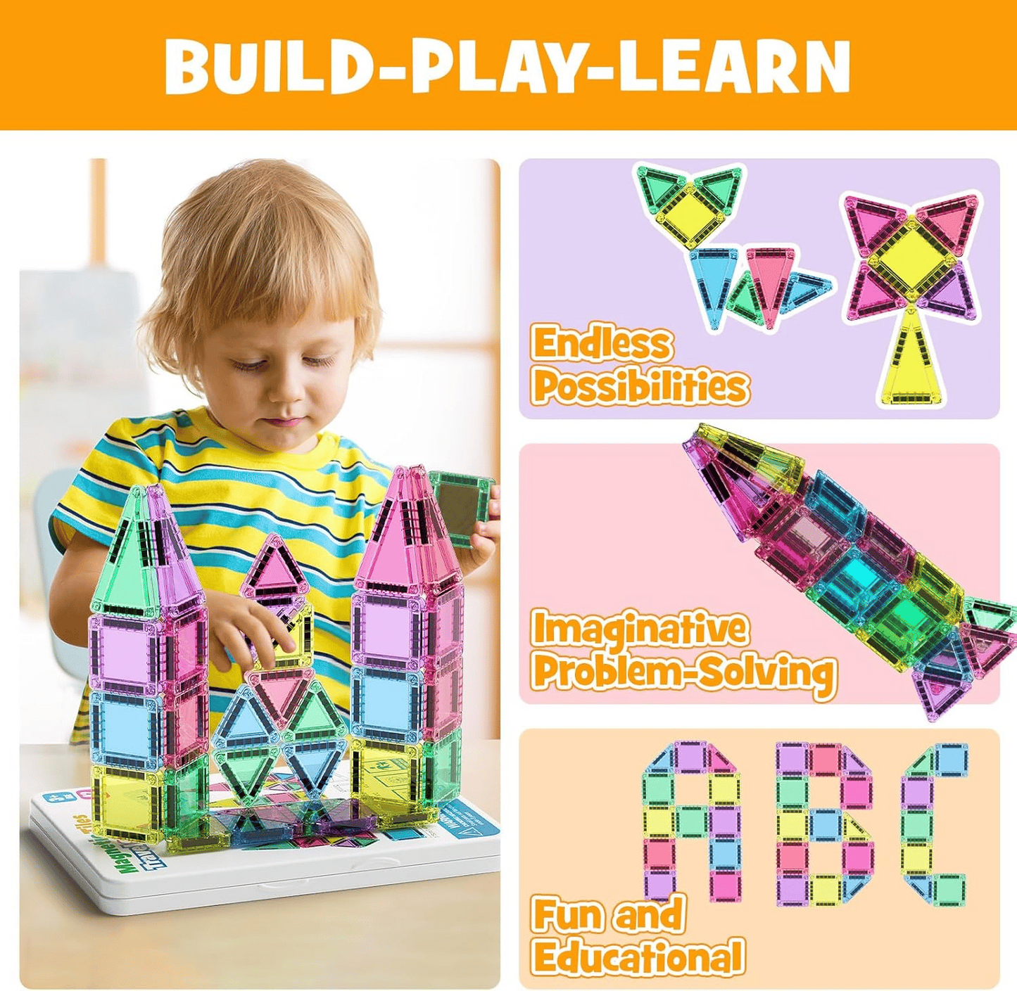 🔥🧲 Children's Magnetic Building Blocks – STEM Educational Toys