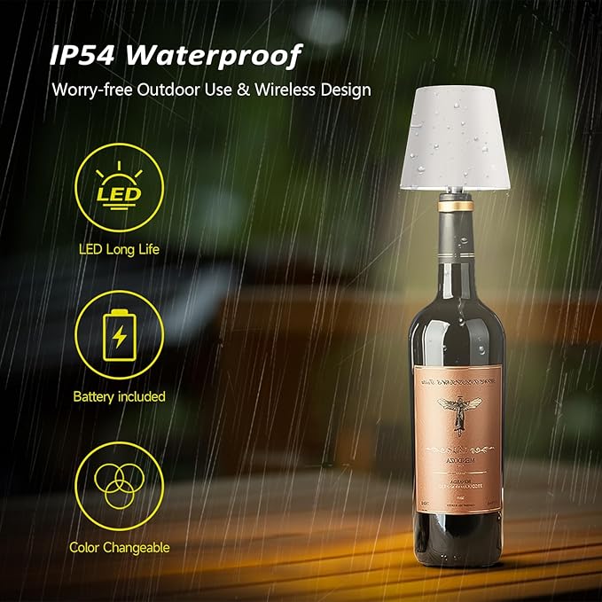 Bottle Lamp – RGB Rechargeable Light for Wine & Whiskey Bottles