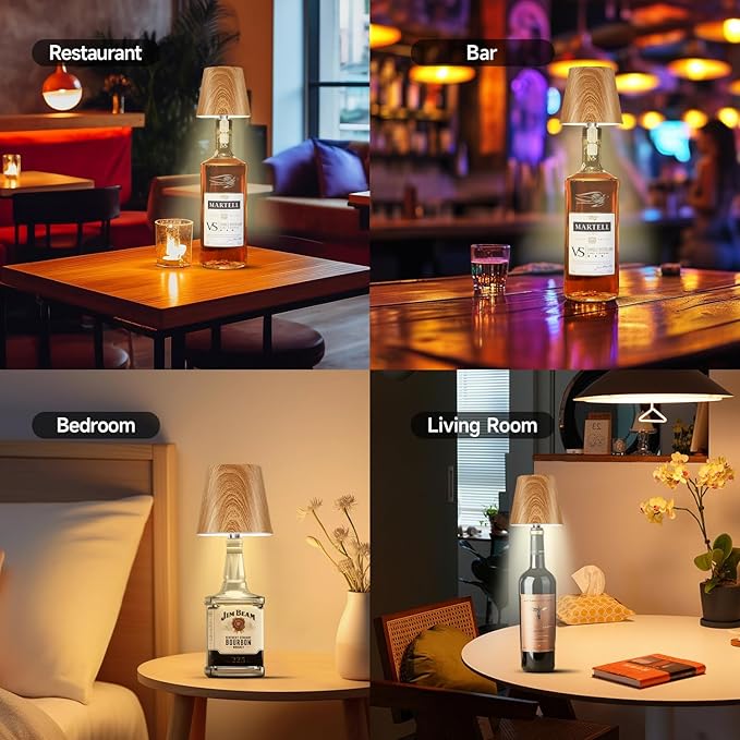 Bottle Lamp – RGB Rechargeable Light for Wine & Whiskey Bottles