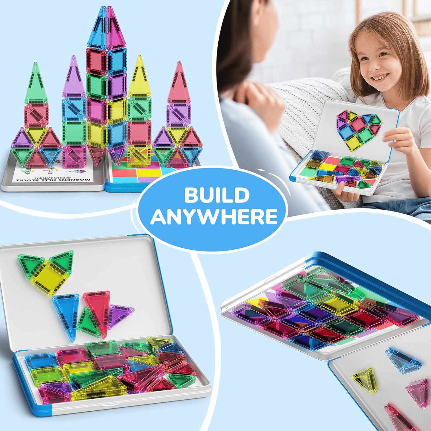 🔥🧲 Children's Magnetic Building Blocks – STEM Educational Toys