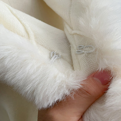 Graceful Knit Faux Fur Cape