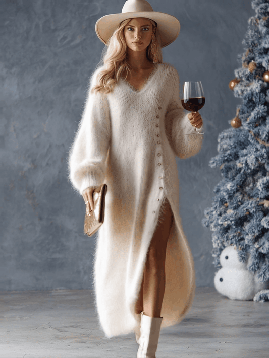 ESTELLEVE | MOHAIR BUTTON MAXI DRESS