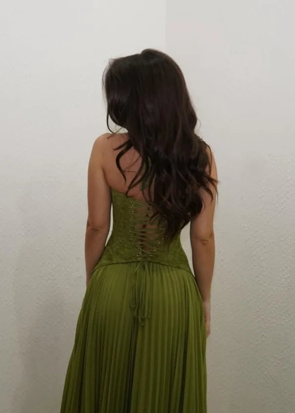 The Drape-Neck Sculpted Maxi Dress