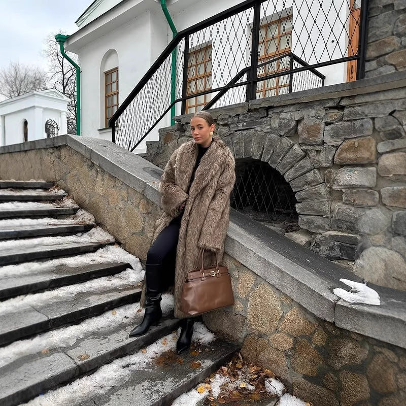 Premium Plush Faux Mink Long Coat