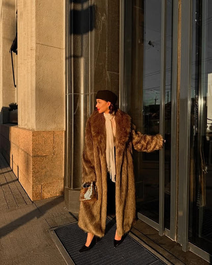 Premium Plush Faux Mink Long Coat