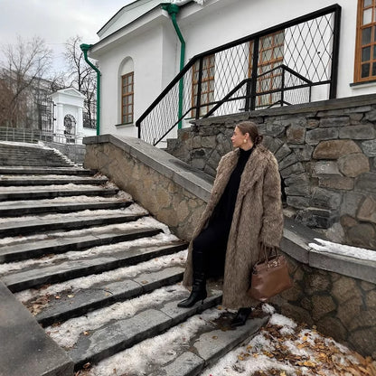 Premium Plush Faux Mink Long Coat