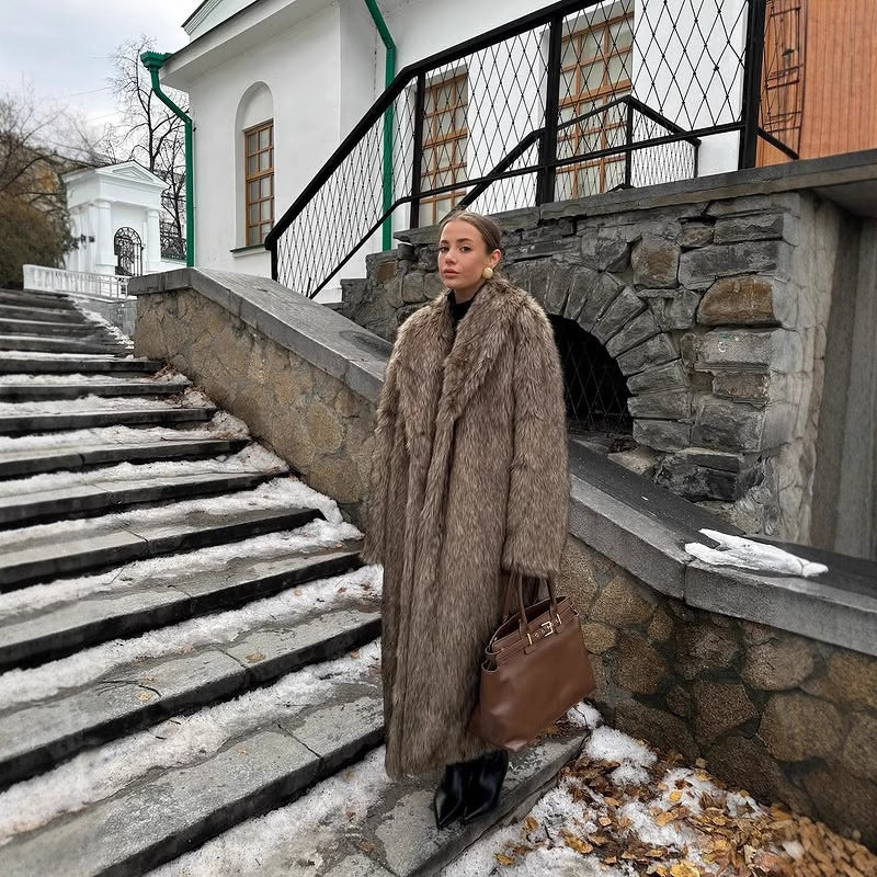 Premium Plush Faux Mink Long Coat