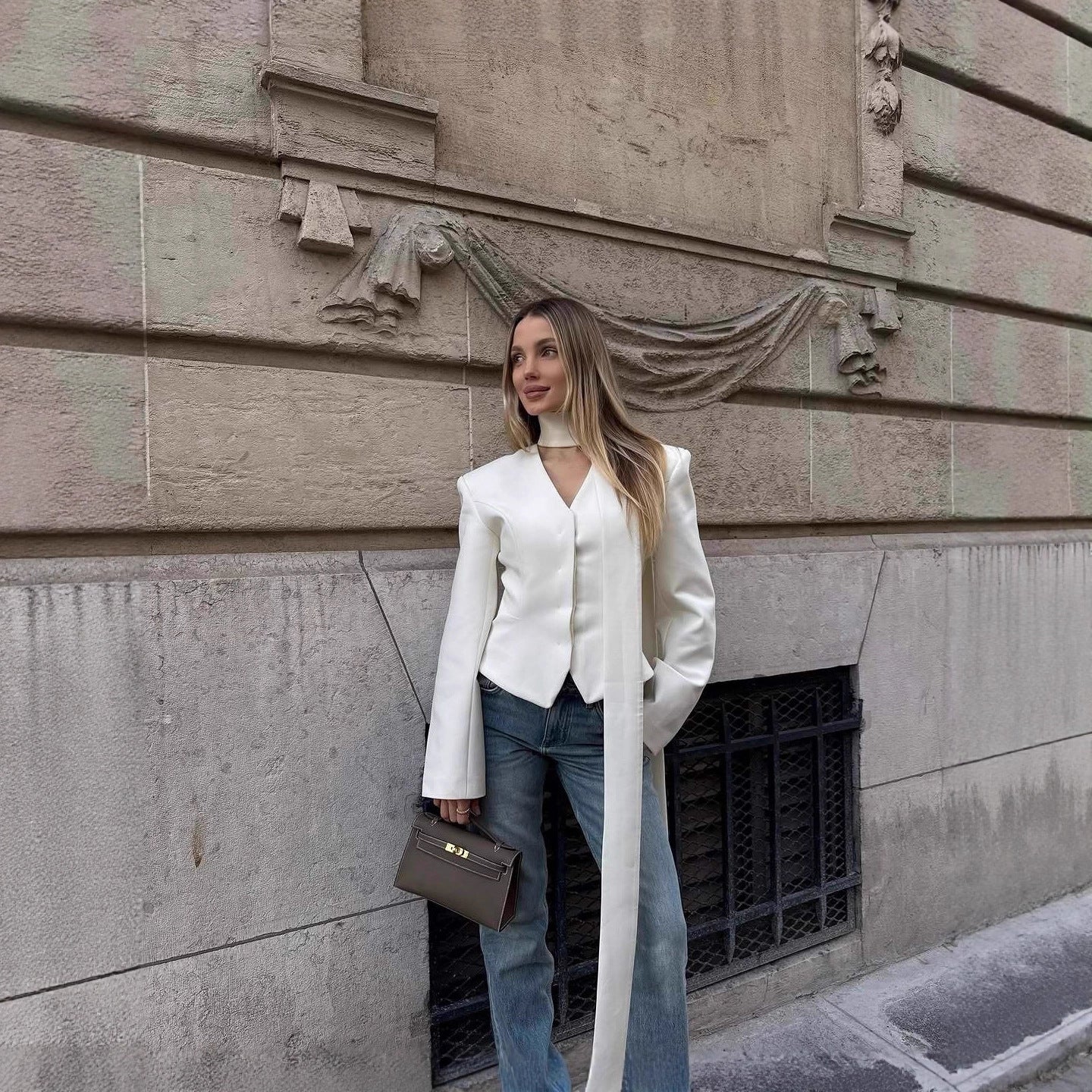 "Urban Serenity" Sculpted Cropped Jacket | 2026 Spring Essential