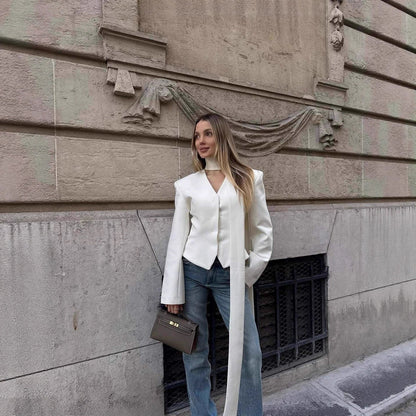 "Urban Serenity" Sculpted Cropped Jacket | 2026 Spring Essential