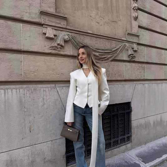 "Urban Serenity" Sculpted Cropped Jacket | 2026 Spring Essential