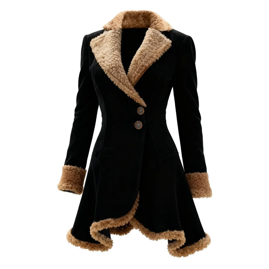 Faux Shearling Aviator Jacket – Oversized Leather & Fleece Winter Coat