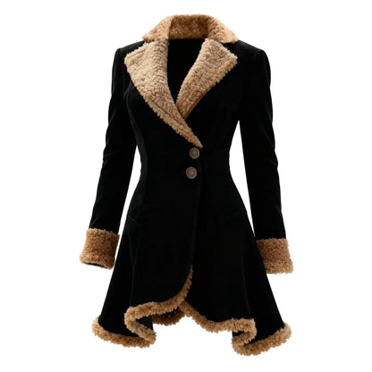 Faux Shearling Aviator Jacket – Oversized Leather & Fleece Winter Coat