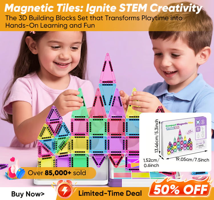 🔥🧲 Children's Magnetic Building Blocks – STEM Educational Toys