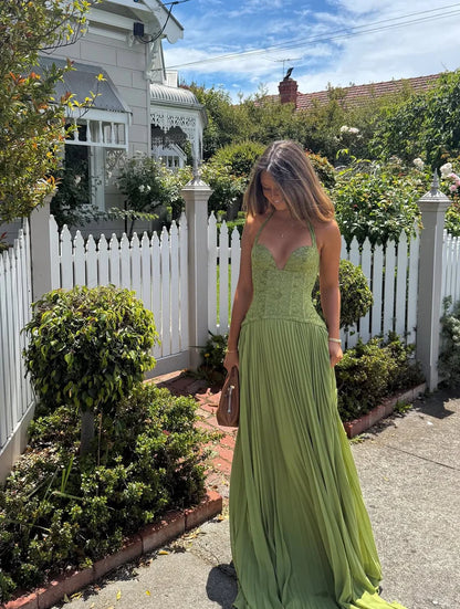 The Drape-Neck Sculpted Maxi Dress