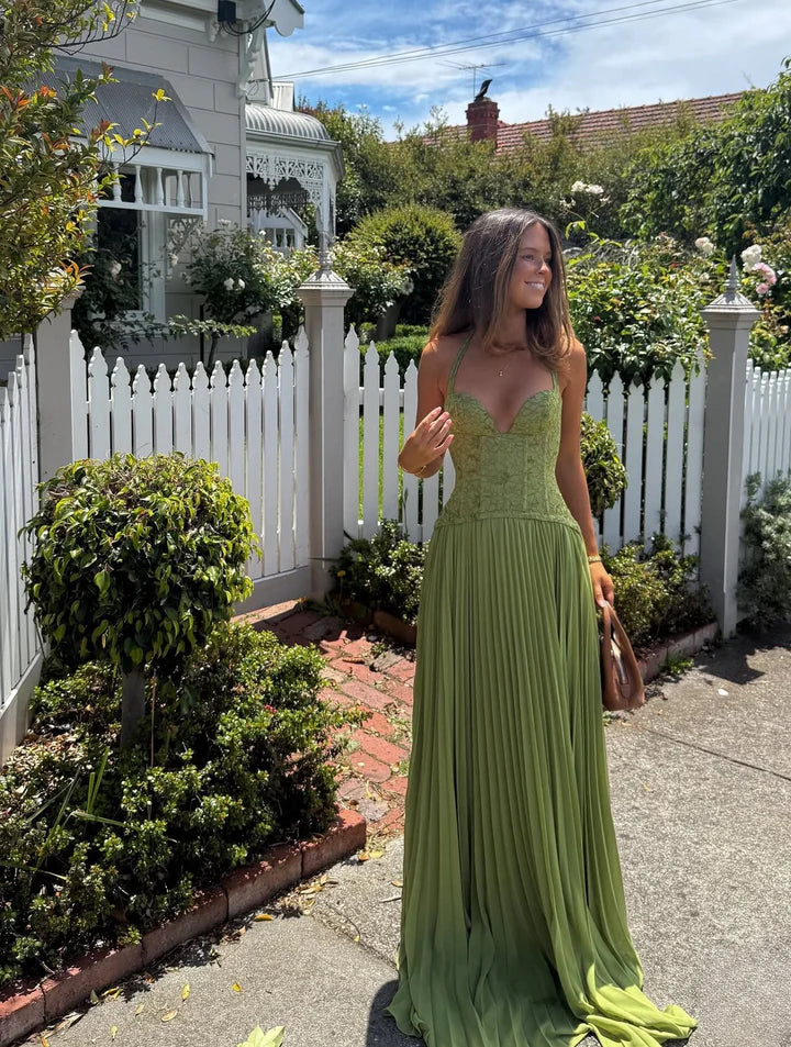 The Drape-Neck Sculpted Maxi Dress