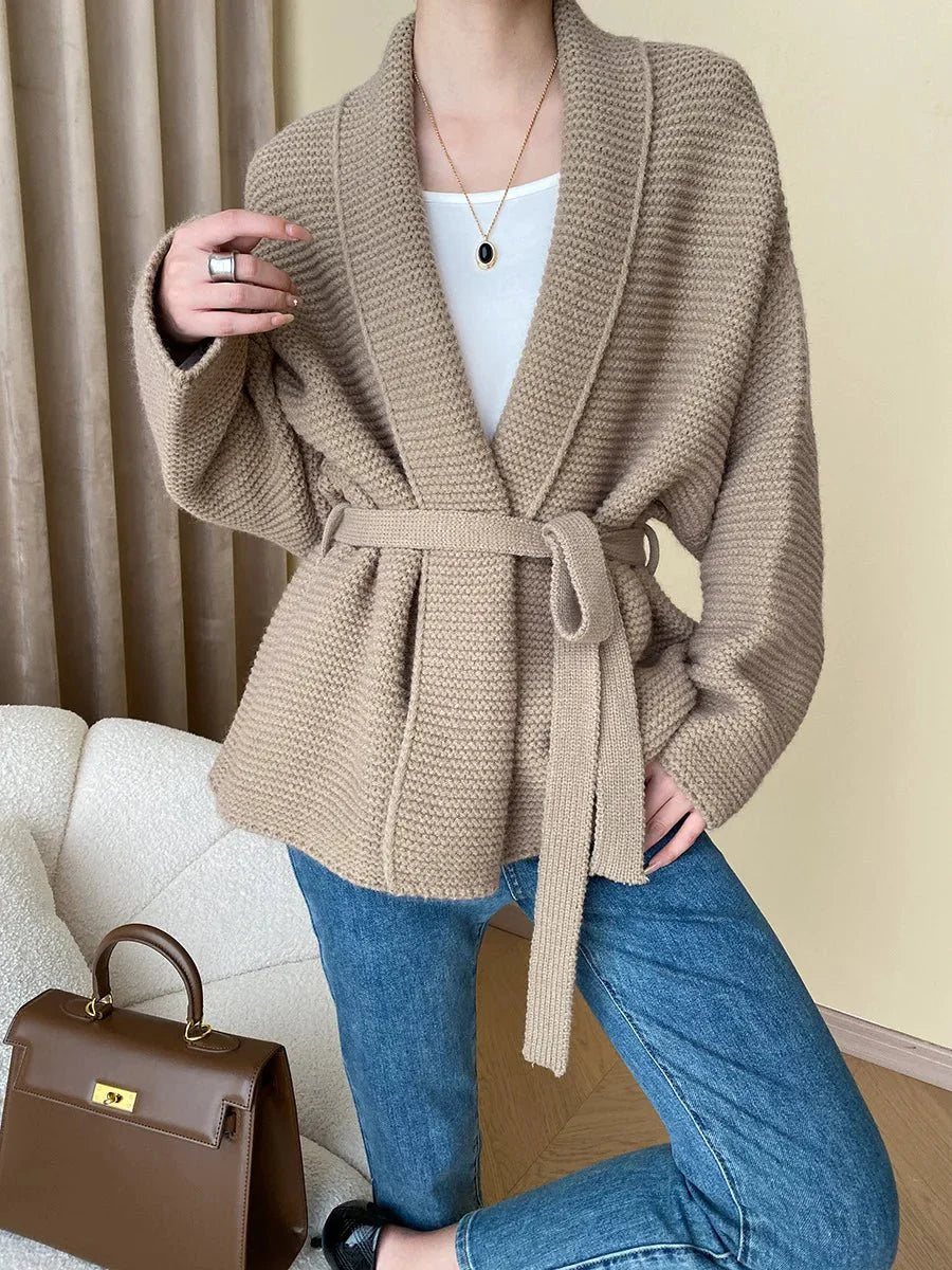 Abigail Belted Knit Cardigan