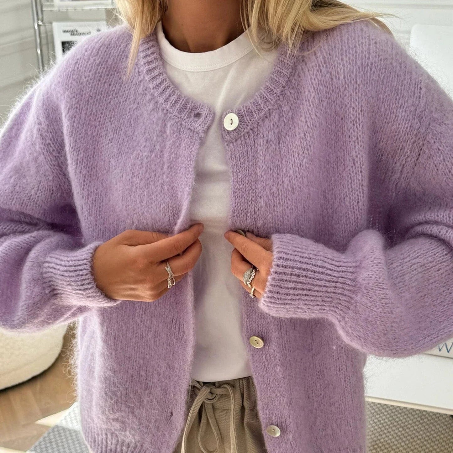 Freya Fuzzy Knit Cardigan
