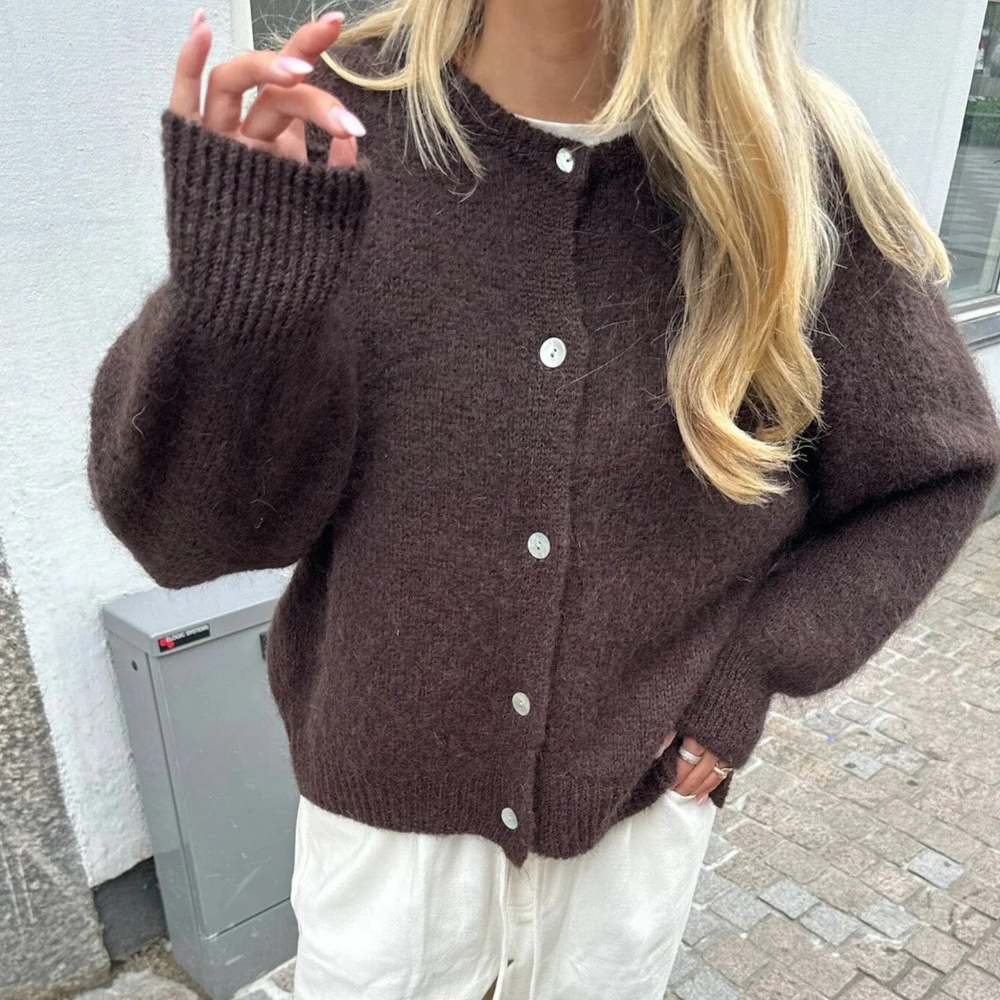 Freya Fuzzy Knit Cardigan