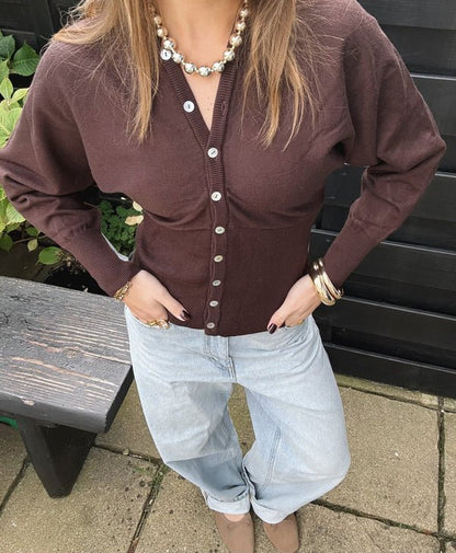 Luna Fitted Knit Button Cardigan