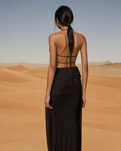 Elyse Halterneck Backless Maxi Dress