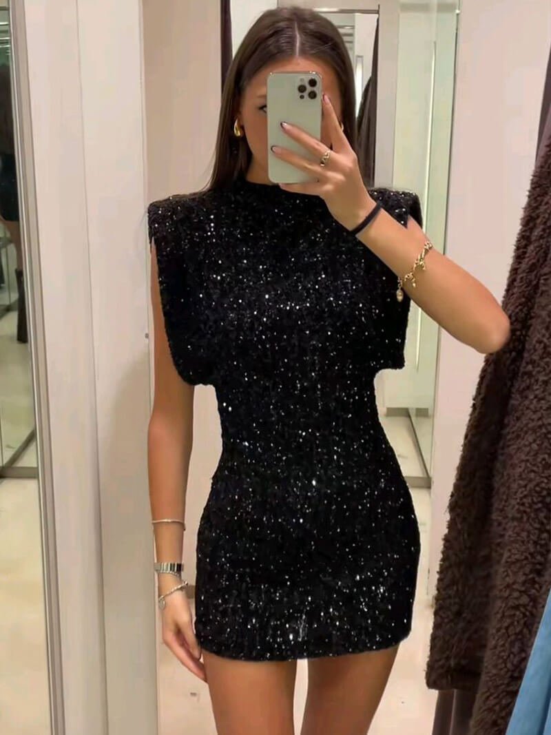 Gillian Glitter Mini Dress
