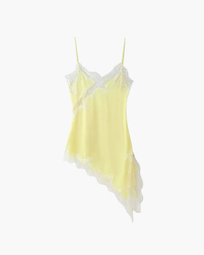 Kara Asymmetric Satin Mini Dress