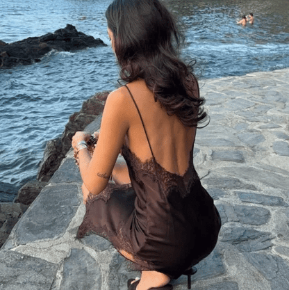 Kara Asymmetric Satin Mini Dress