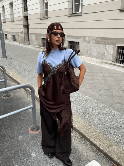 Kara Asymmetric Satin Mini Dress