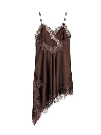 Kara Asymmetric Satin Mini Dress