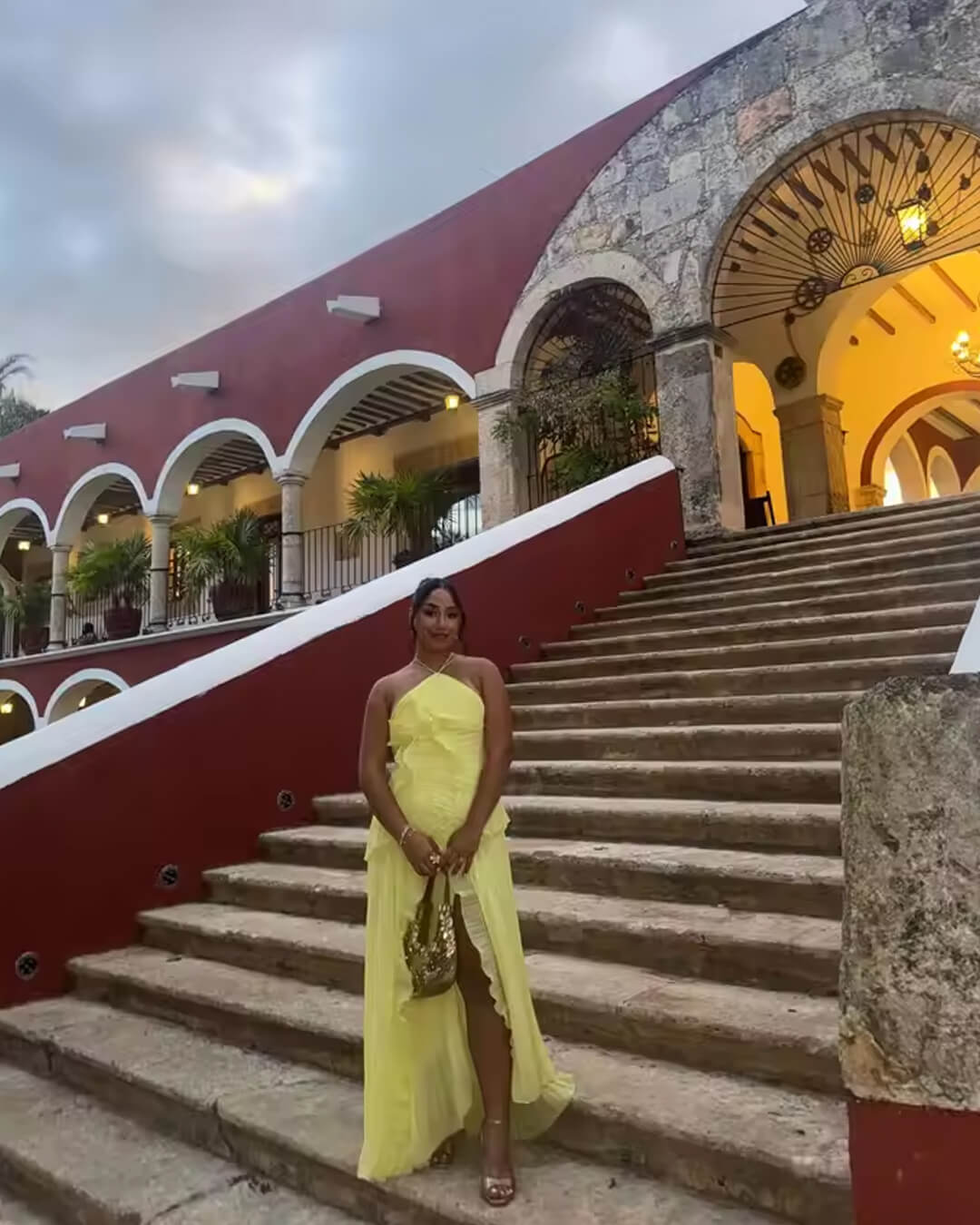 Ruffa Halter Strap Ruffled Tule Dress