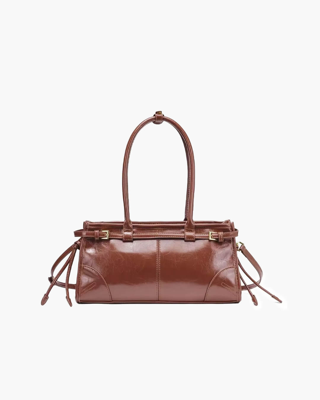 Luna Leather Shoulder Bag with Belt Detail