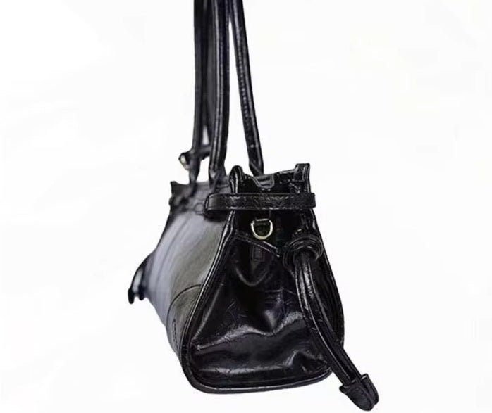 Luna Leather Shoulder Bag with Belt Detail