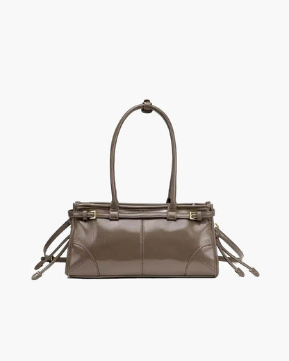 Luna Leather Shoulder Bag with Belt Detail