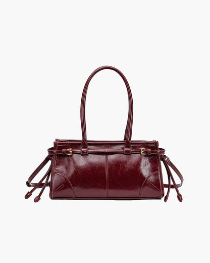 Luna Leather Shoulder Bag with Belt Detail
