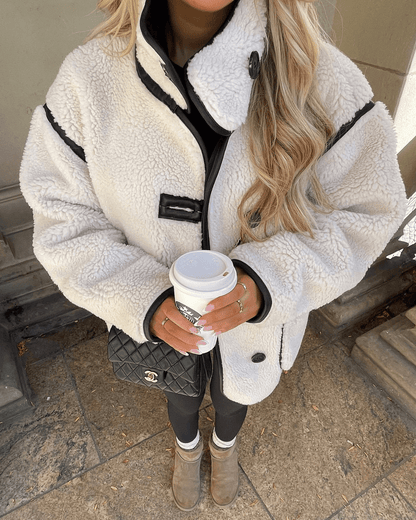 Adela Funnel Neck Sherpa Jacket