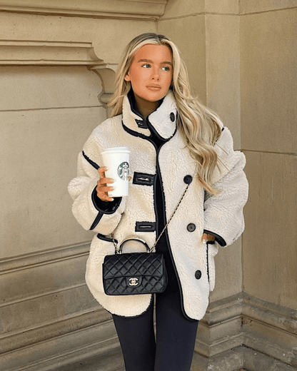 Adela Funnel Neck Sherpa Jacket