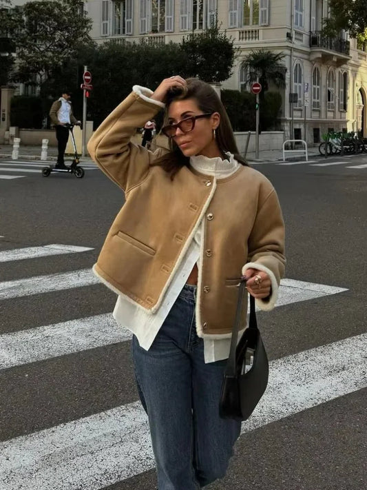 Aralyn Faux Fur Suede Coat